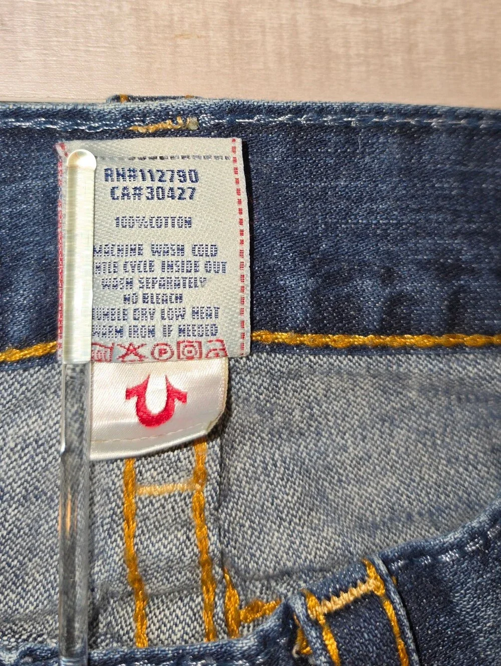 True Religion Men's Billy Big T Straight Leg Denim Jeans Size 36